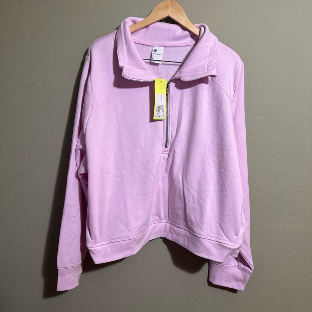Ladies Plus Size All IN Motion Sweatshirt 3X Pink NWT